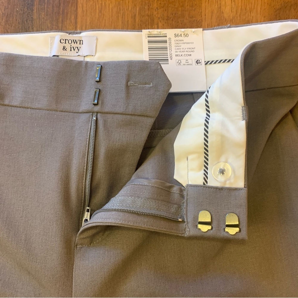 Crown & Ivy size 6 NWT Cary chino pants gray stretch tapered pants. - Picture 9 of 12